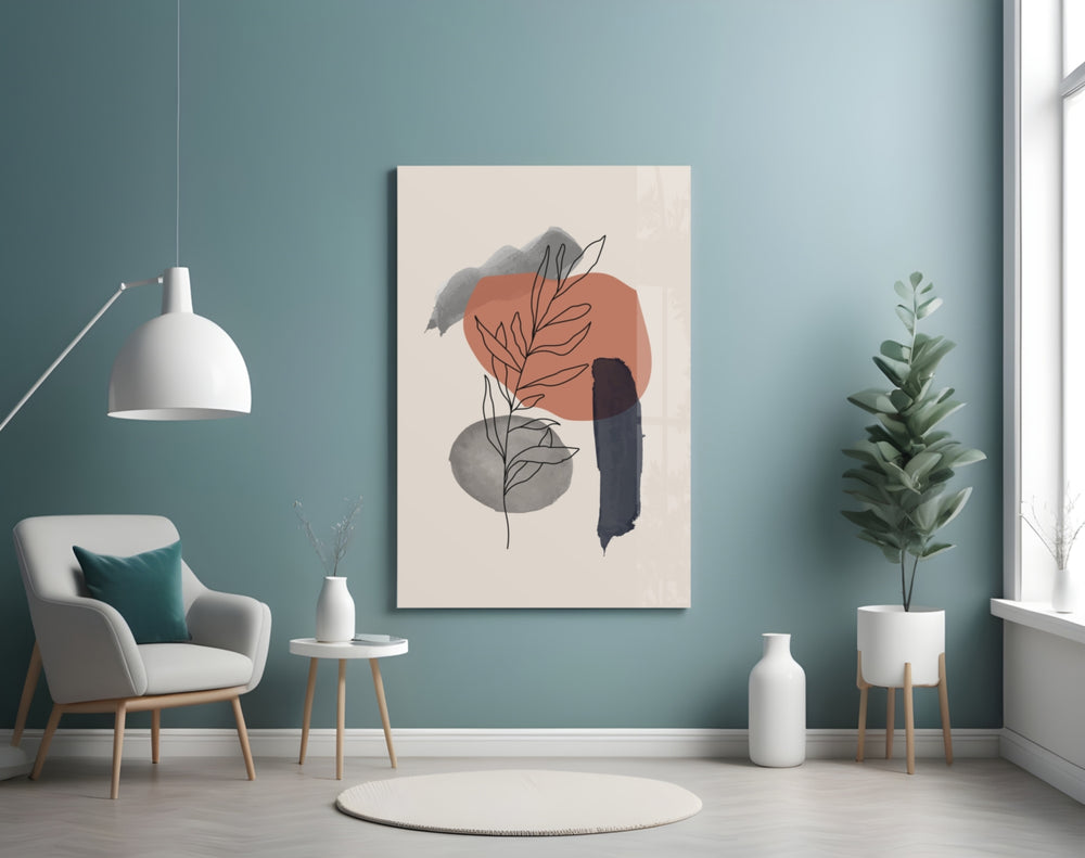 Leaf Branch panel adding calm mood to a hallway