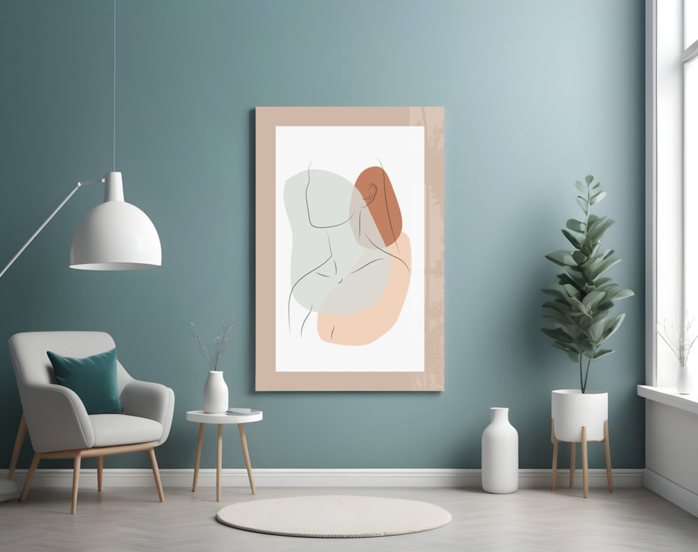 Seated Line panel adding calm mood to a living room