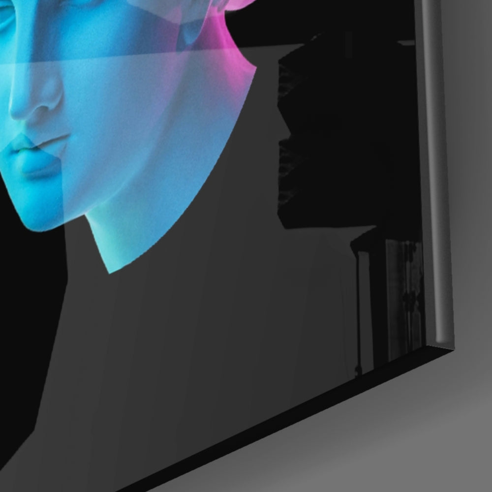 Vaporwave Trio panel catching low light to reveal its tactile carve