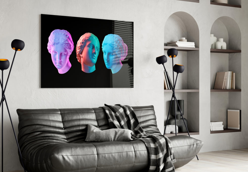 Vaporwave Trio panel adding editorial mood to a gaming room