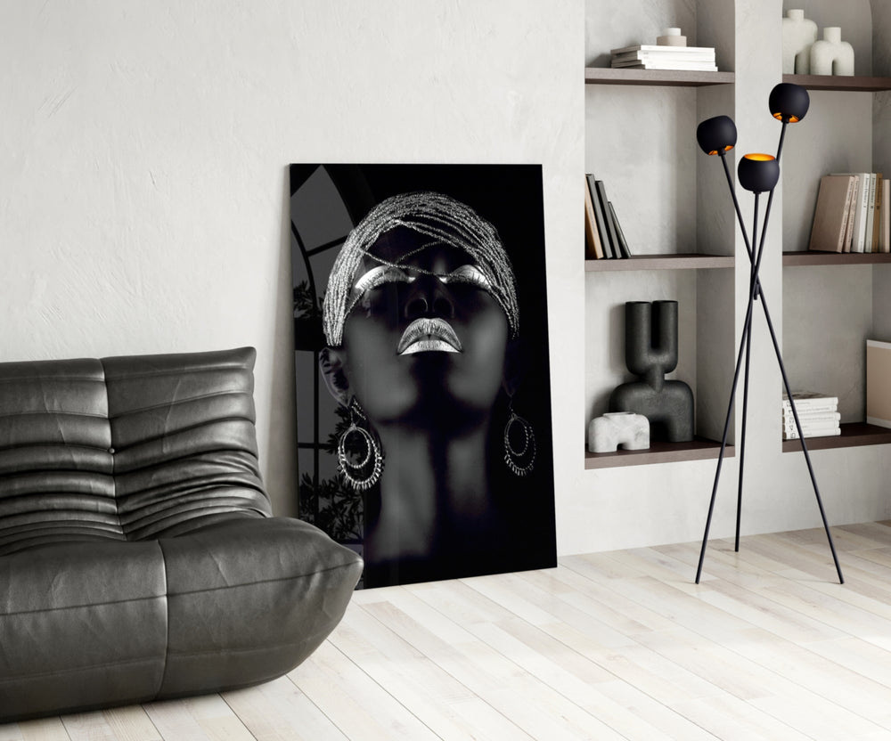 Silver Crown glass print enhancing a dressing area with cinematic drama