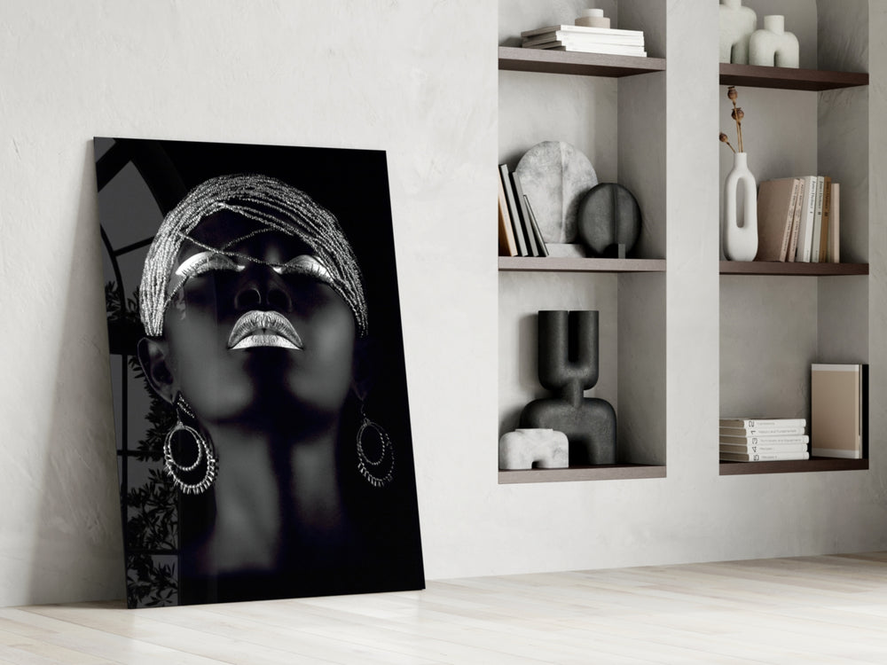 Silver Crown artwork anchoring a wall with moody luxe palette