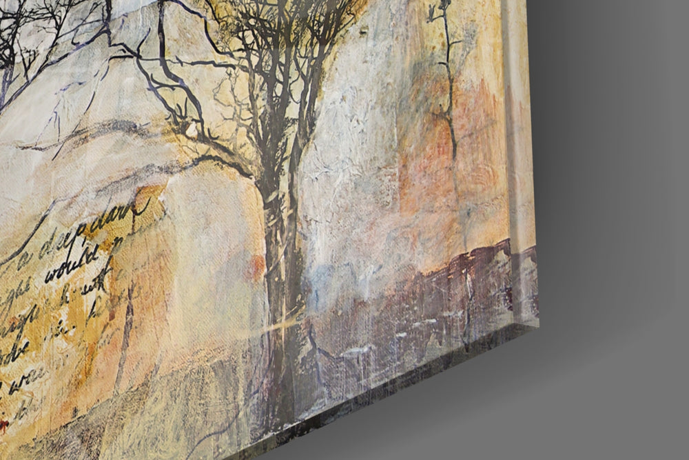 Autumn Manuscript panel catching window light to reveal its tactile layer