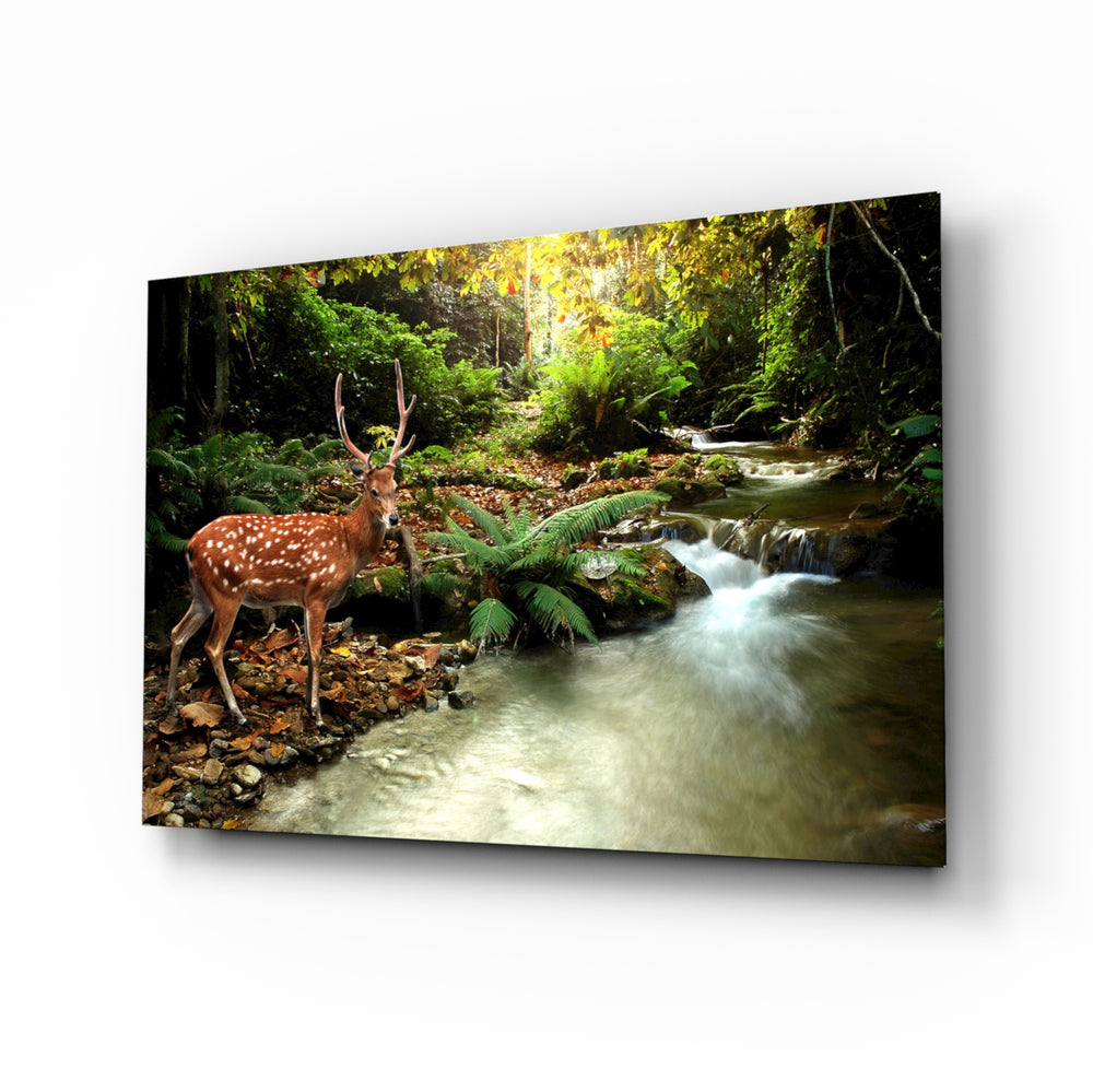 Wildlife-forest panel bringing serene drama to a contemporary conservatory