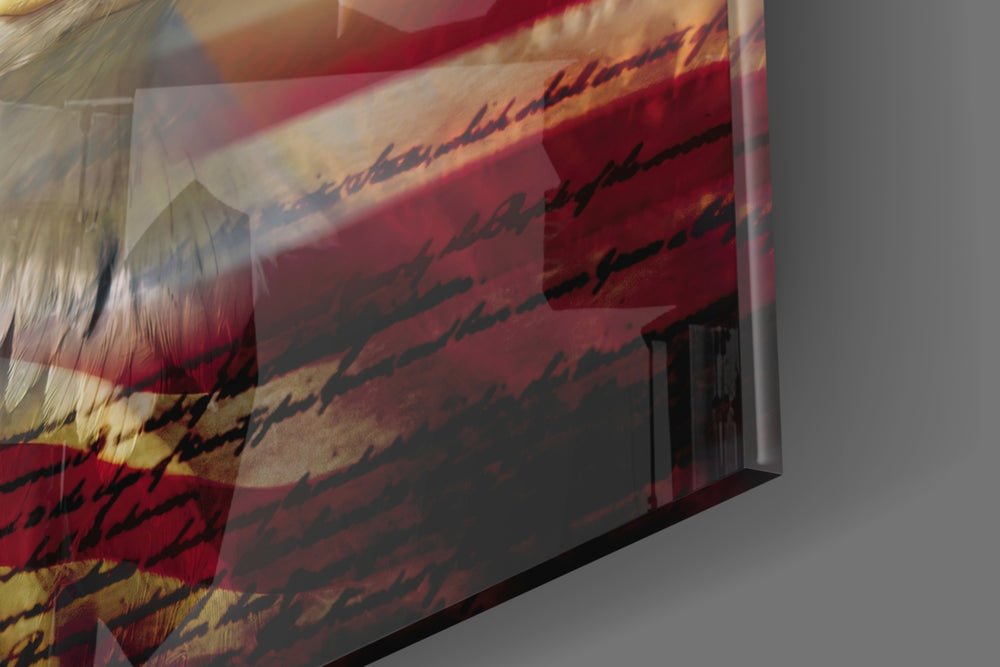American Eagle panel catching brass-light to reveal its tactile barb