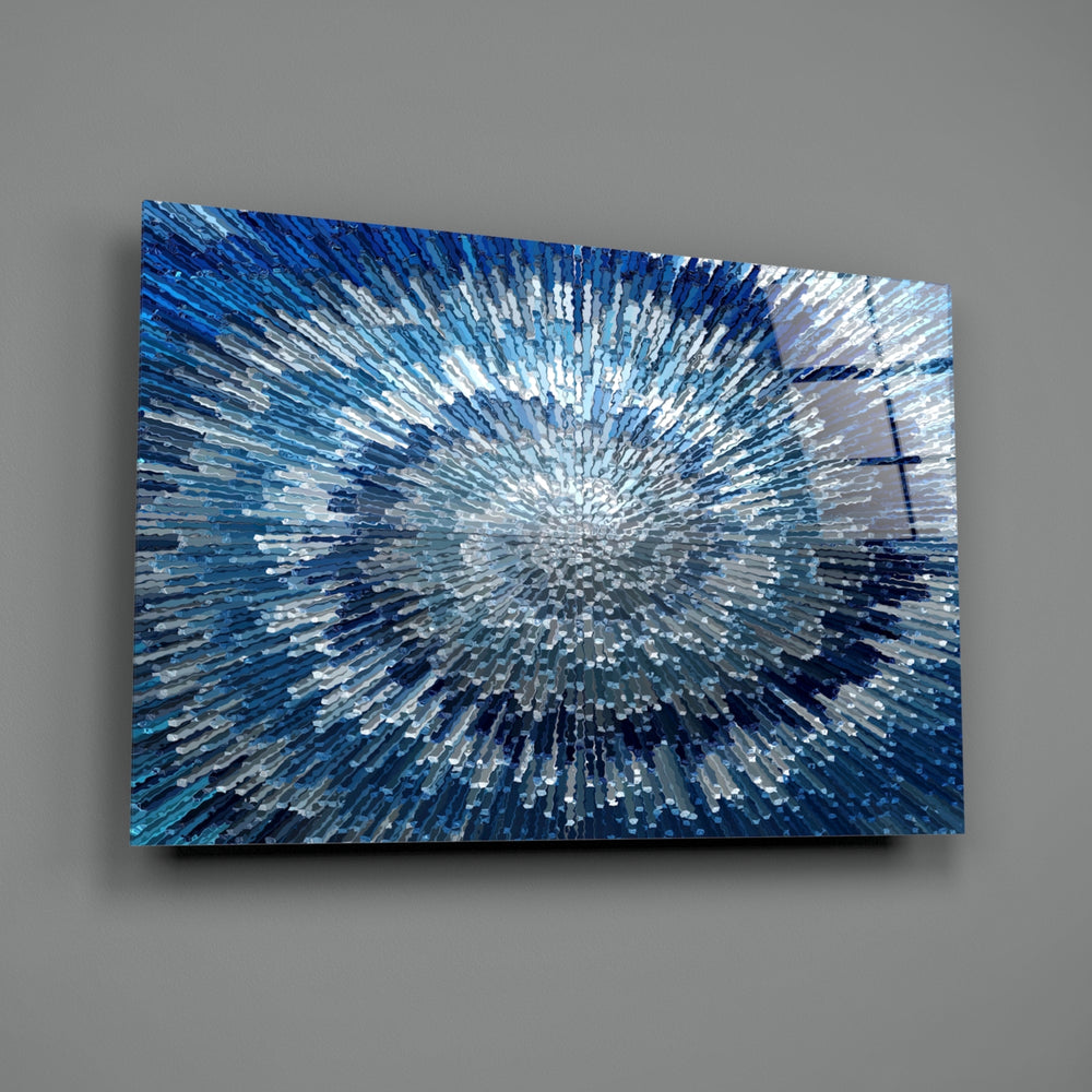 Crystal Burst close-up showing cobalt and silver shards radiating from center