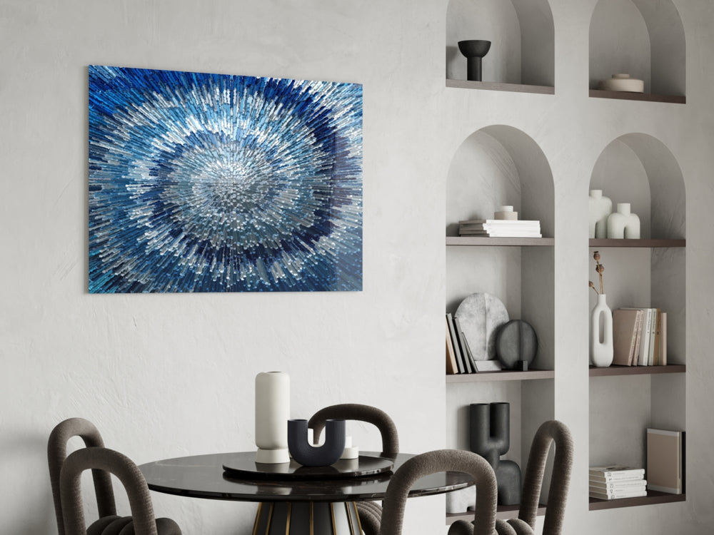 Crystal Burst glass print enhancing a gaming room with cinematic drama