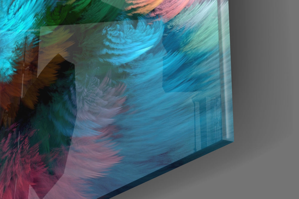 Fractal Feathers panel catching window light to reveal its tactile plume