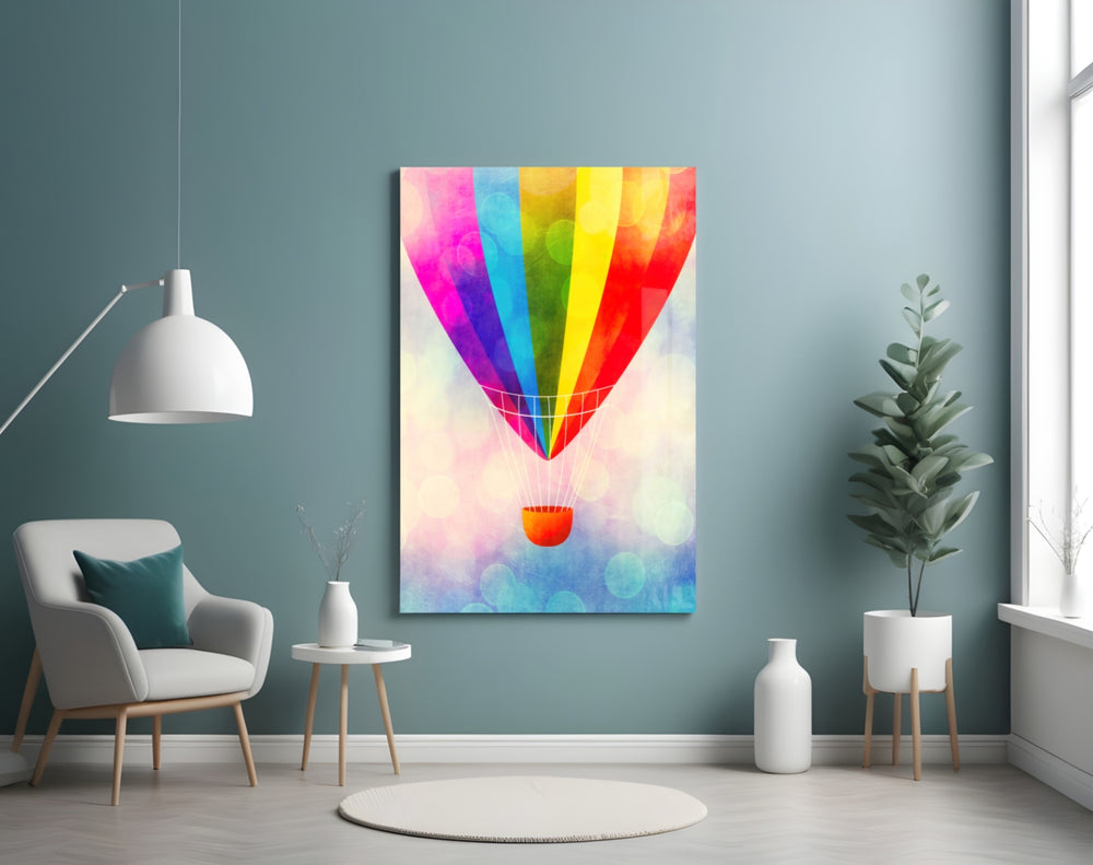 Rainbow Balloon panel adding joyful mood to a nursery
