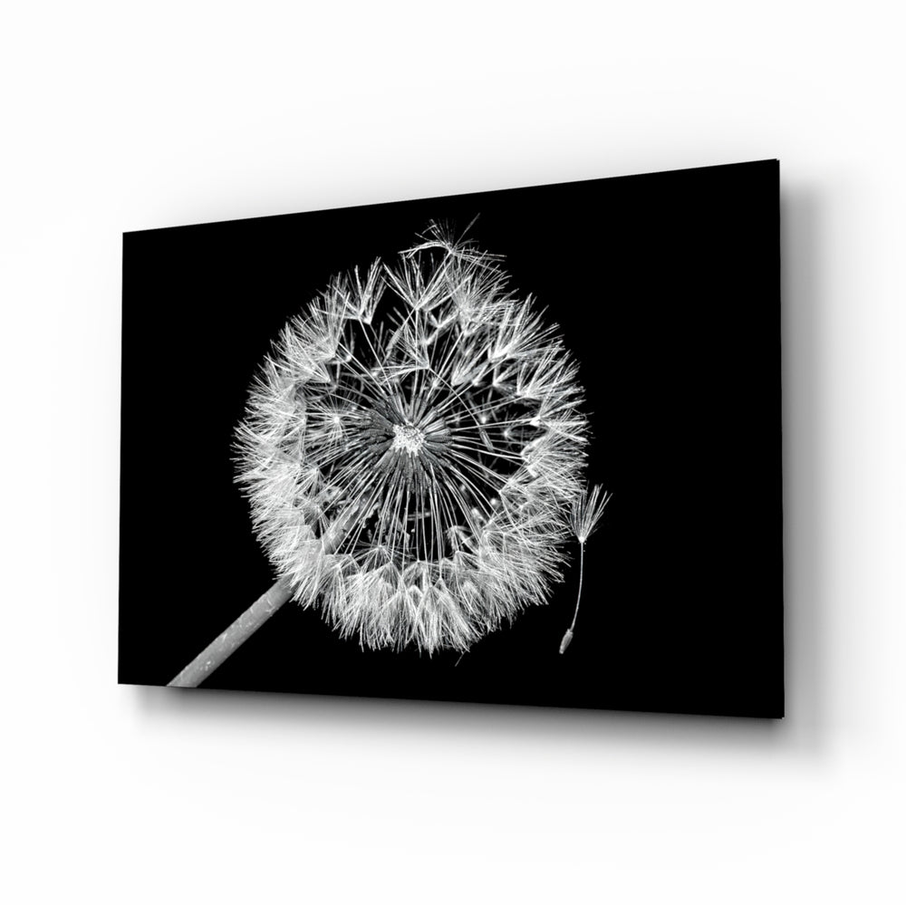 Monochrome-macro panel bringing serene drama to a contemporary bedroom