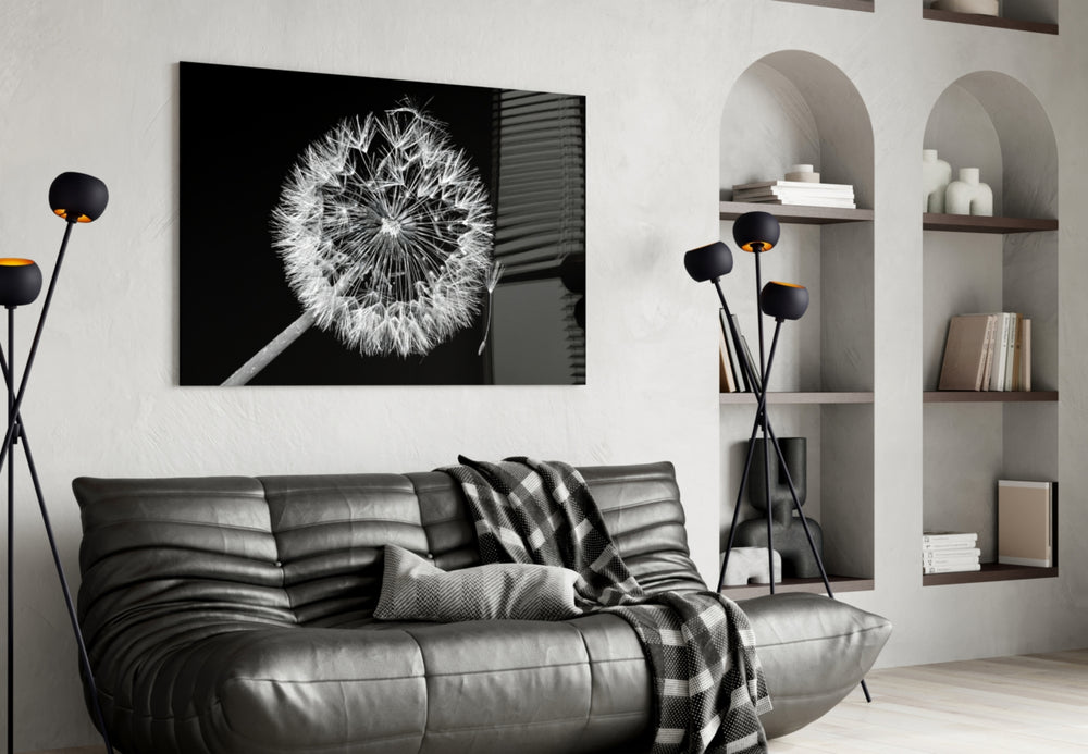 Dandelion Wish panel adding calm mood to a bathroom