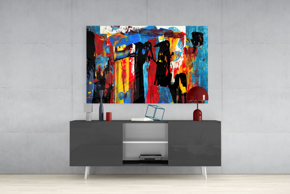 Abstract Glass Wall Art.