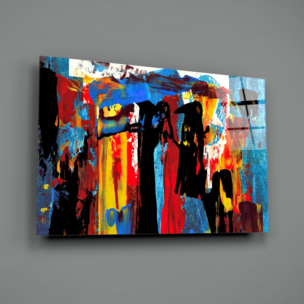 Festival Walk close-up showing silhouettes against painterly drips