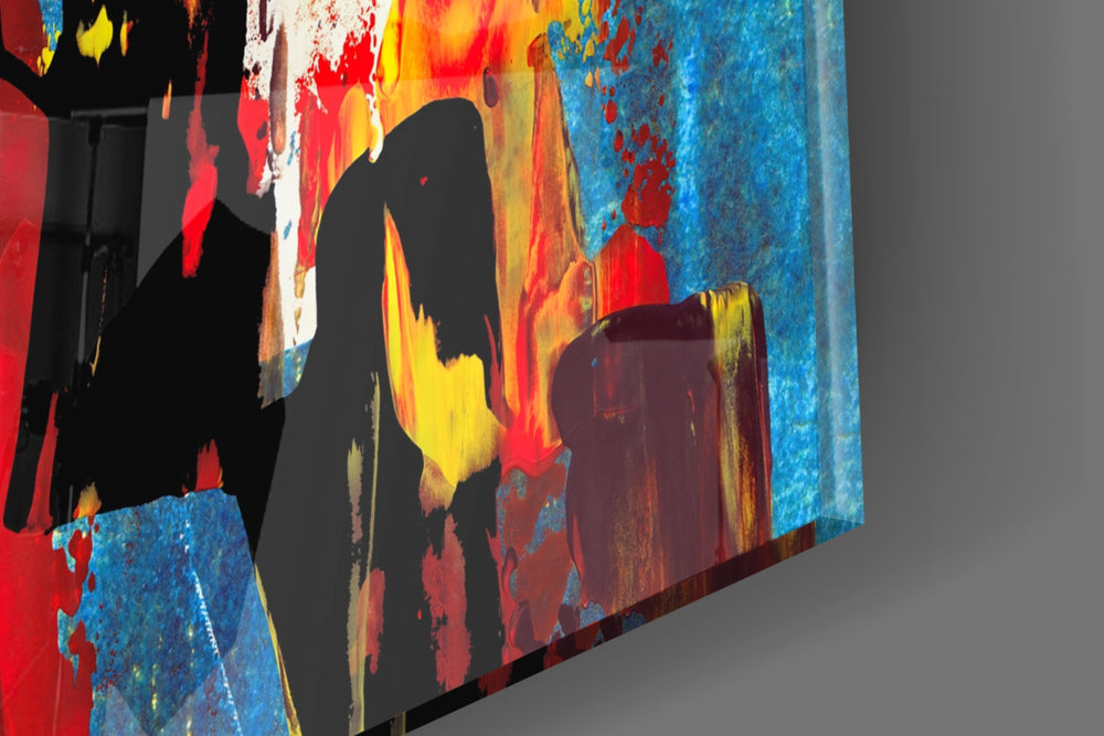 Festival Walk panel catching window light to reveal its tactile drip