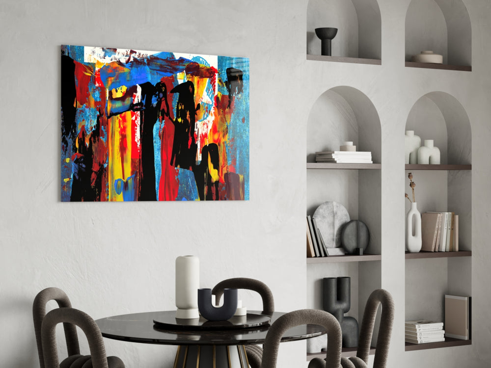 Festival Walk glass print enhancing a dining room with cinematic drama