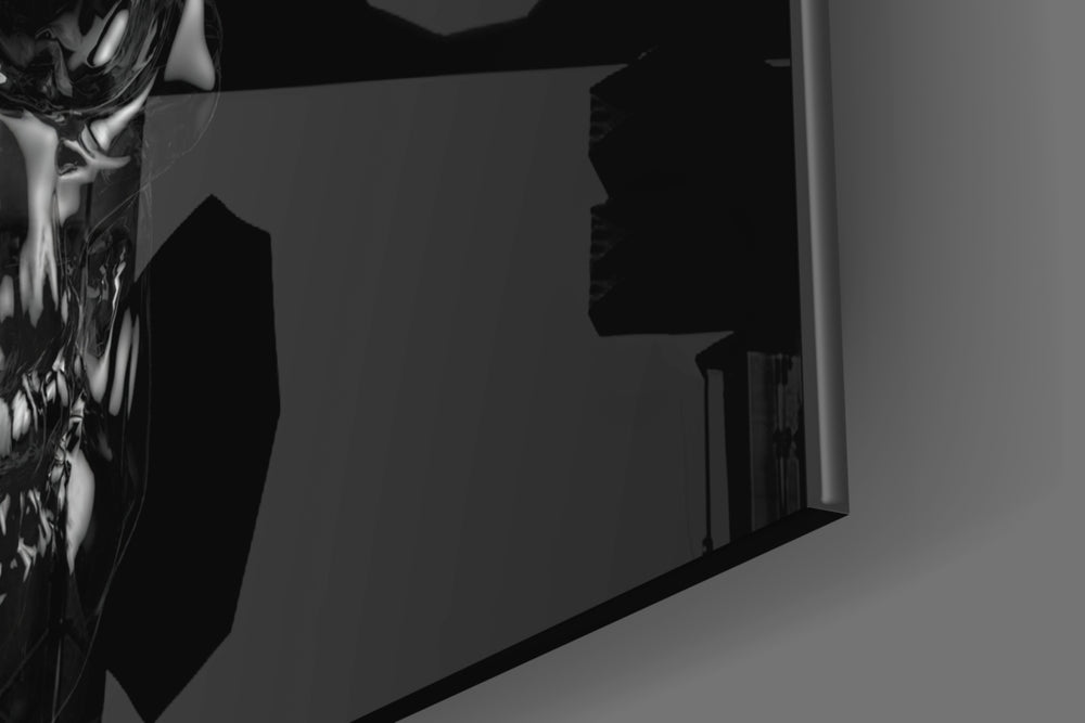 Black Skull panel catching low light to reveal its tactile gloss