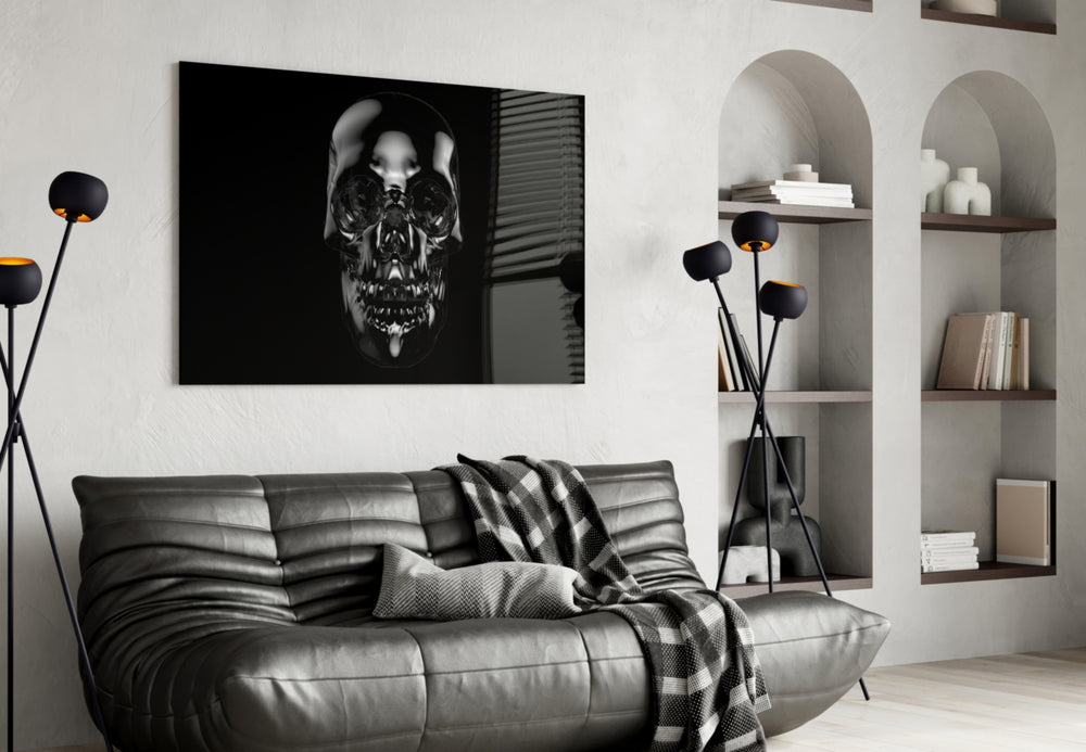 Black Skull panel adding editorial mood to a study