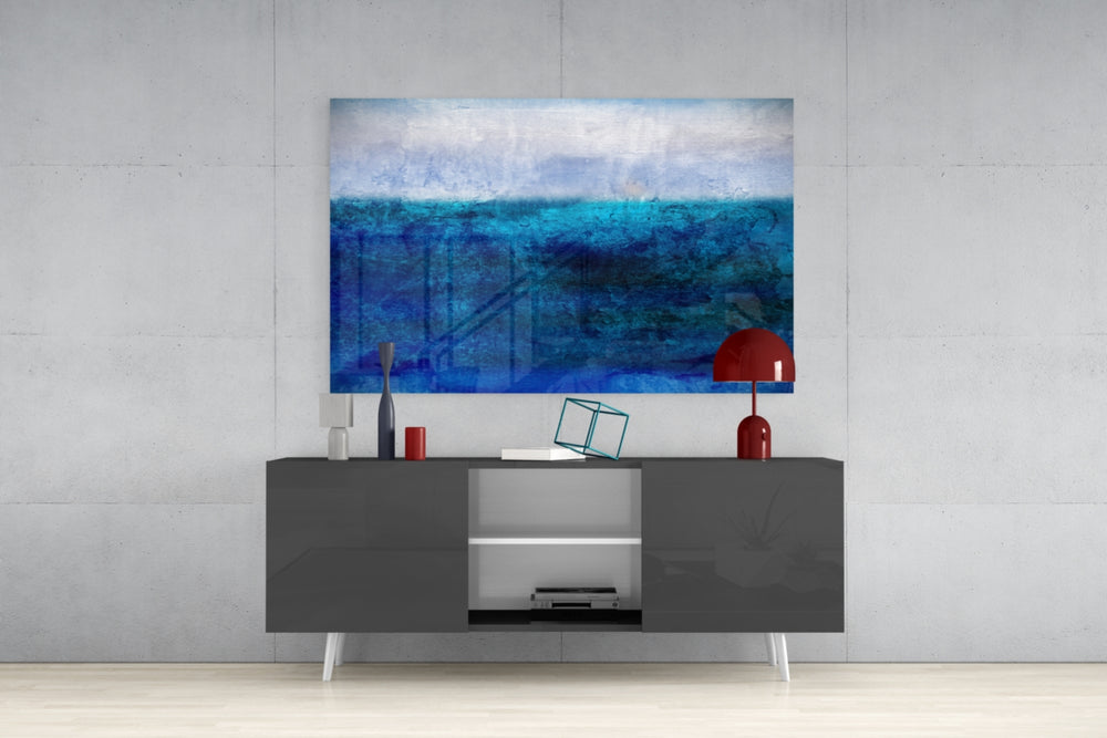 Shade of Blue Glass Wall Art.