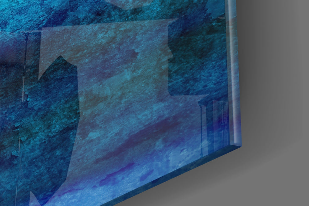 Indigo Sea panel catching window light to reveal its tactile ridge