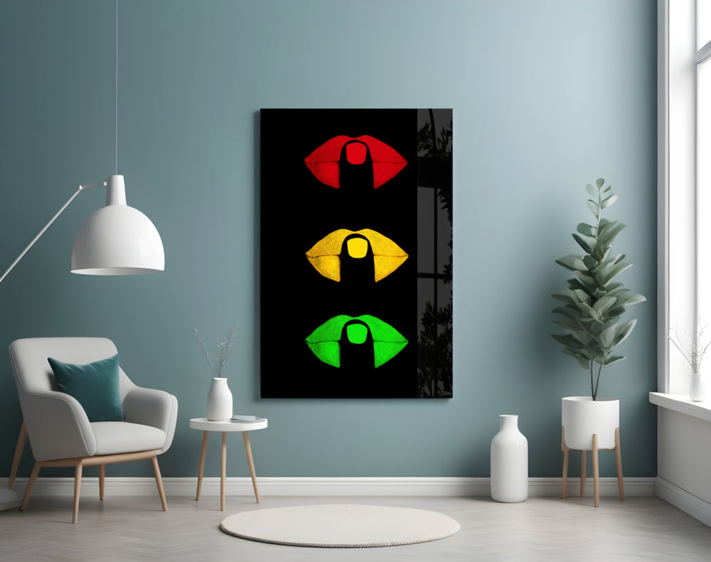 Lip Signal panel adding editorial mood to a creative office