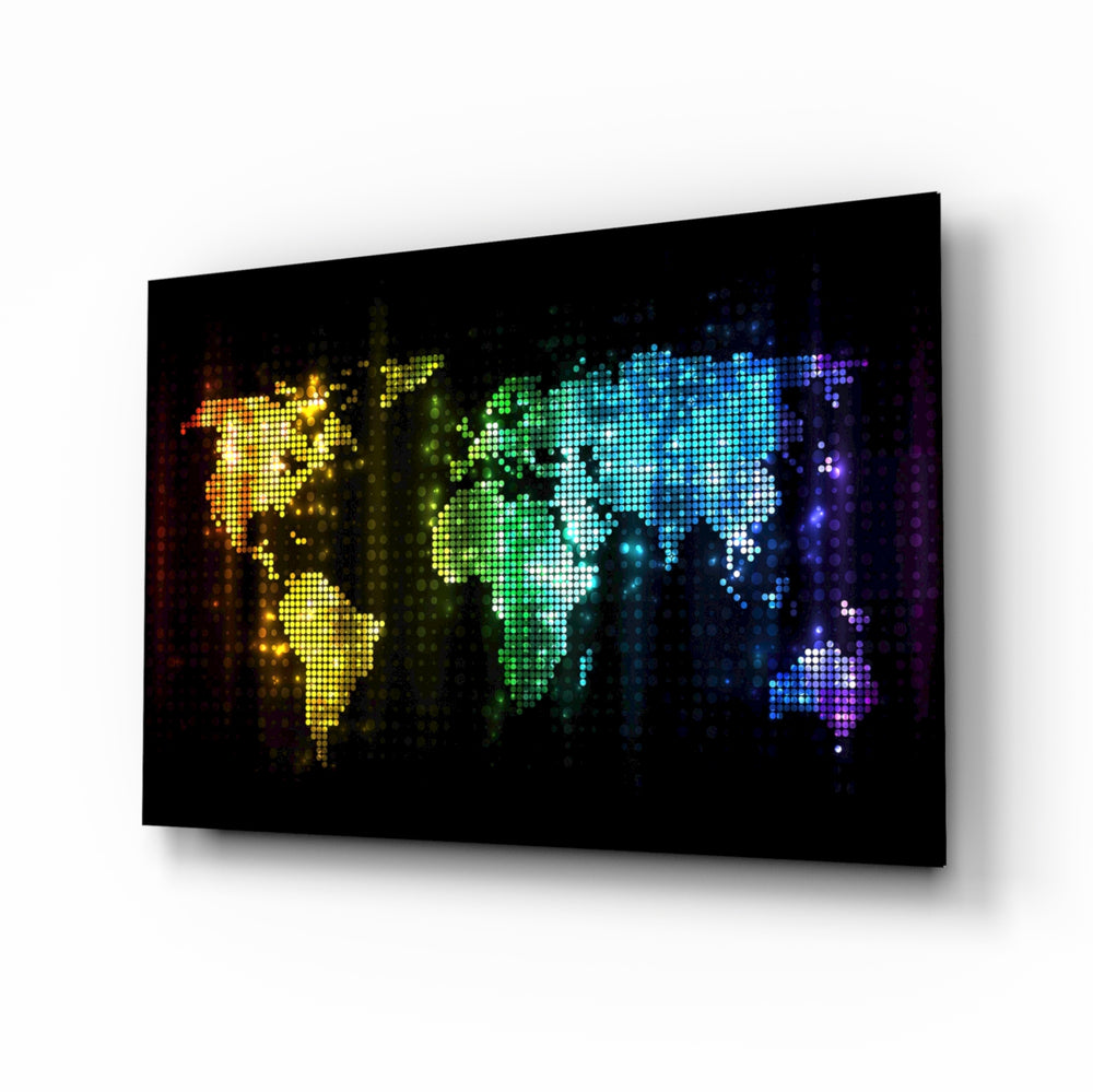 Pixel-cartography panel bringing cyber drama to a contemporary office