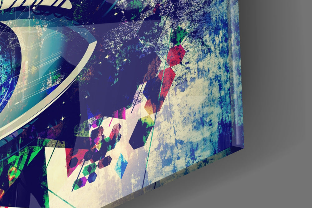 Glitch Eye panel catching window light to reveal its tactile shard