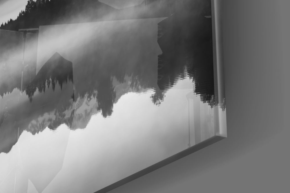 Misty Lake panel catching morning light to reveal its tactile mirror