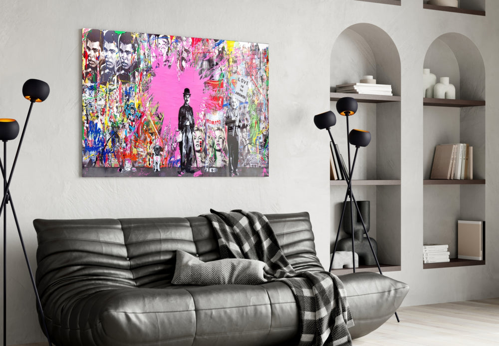 Cinema Pop panel adding editorial mood to a living room