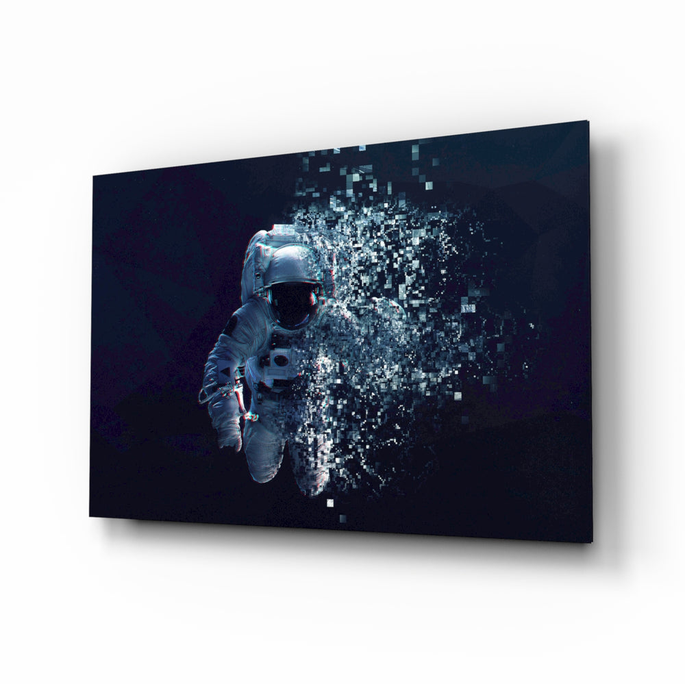 Cosmic-pixel panel bringing cyber drama to a contemporary gaming room