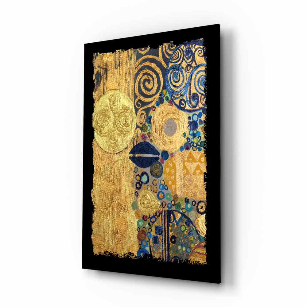 Art-nouveau panel bringing luxe drama to a contemporary living space