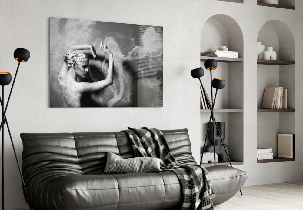 Smoke Dancer panel adding editorial mood to a living room