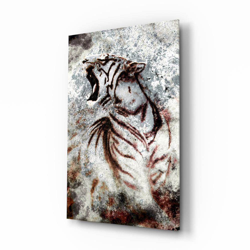 Grunge-wildlife panel bringing bold drama to a contemporary lounge