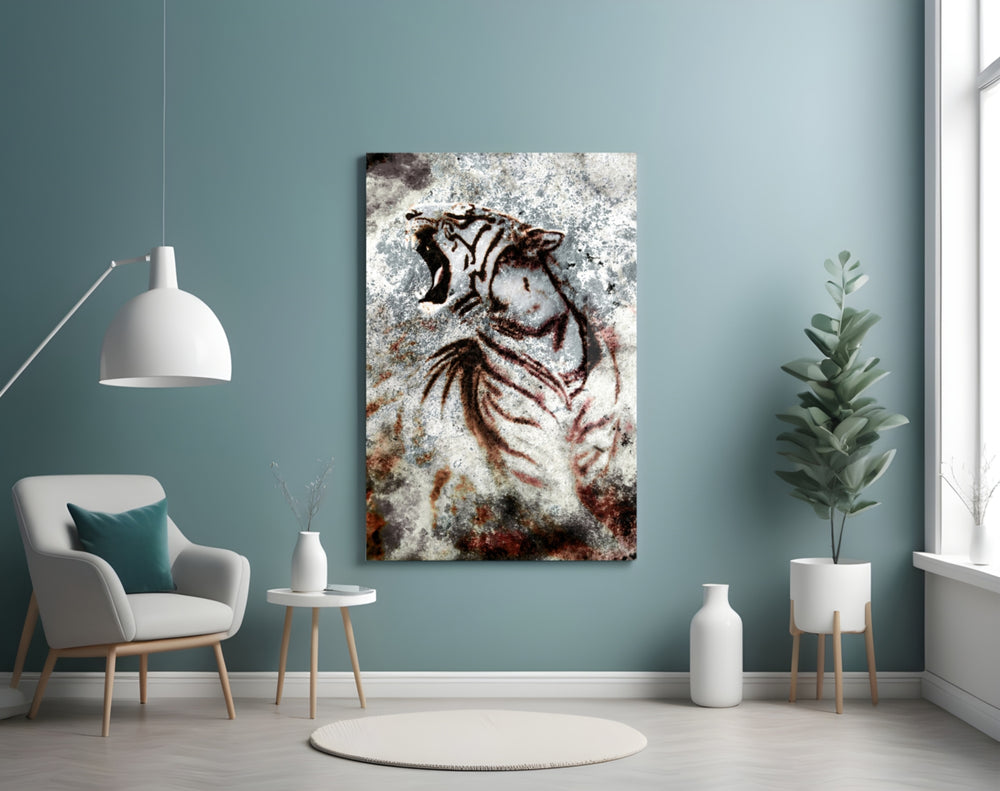 Grunge Tiger panel adding editorial mood to a study
