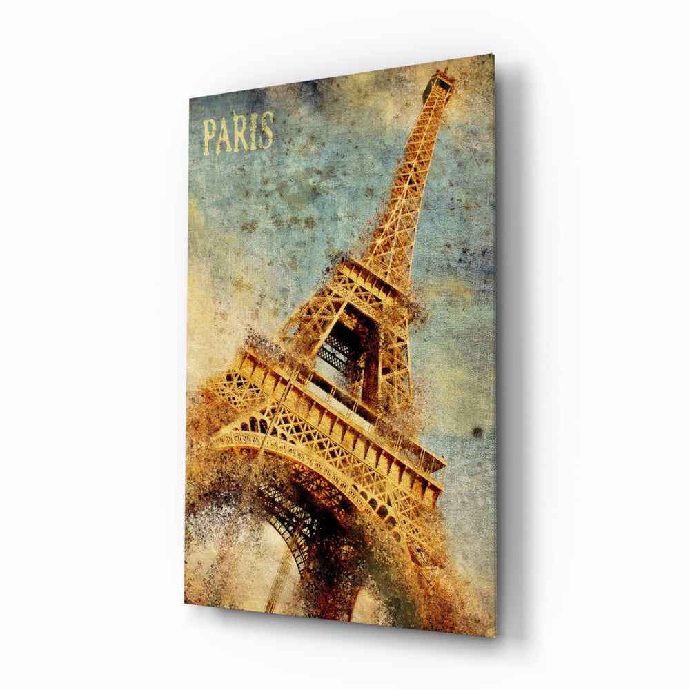Vintage-travel panel bringing nostalgic drama to a contemporary entryway
