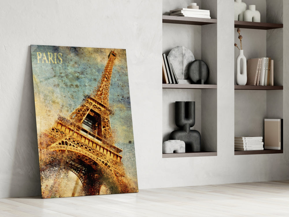 Paris Poster artwork anchoring a wall with nostalgic traveler palette
