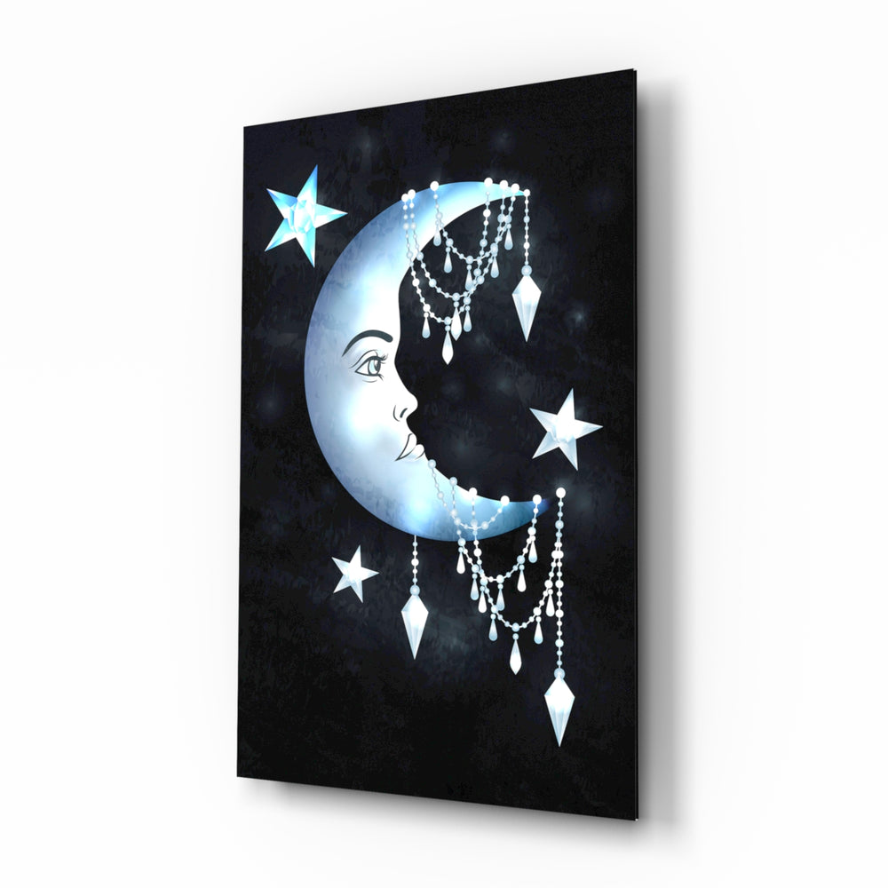 Mystical-celestial panel bringing whimsical drama to a contemporary bedroom