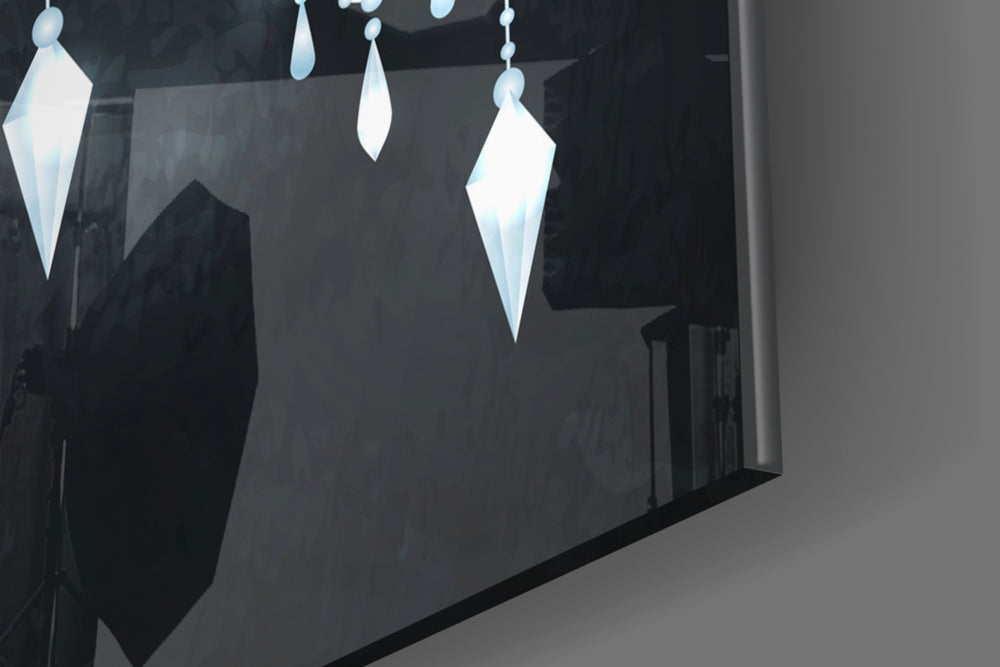 Crescent Garland panel catching low light to reveal its tactile sparkle
