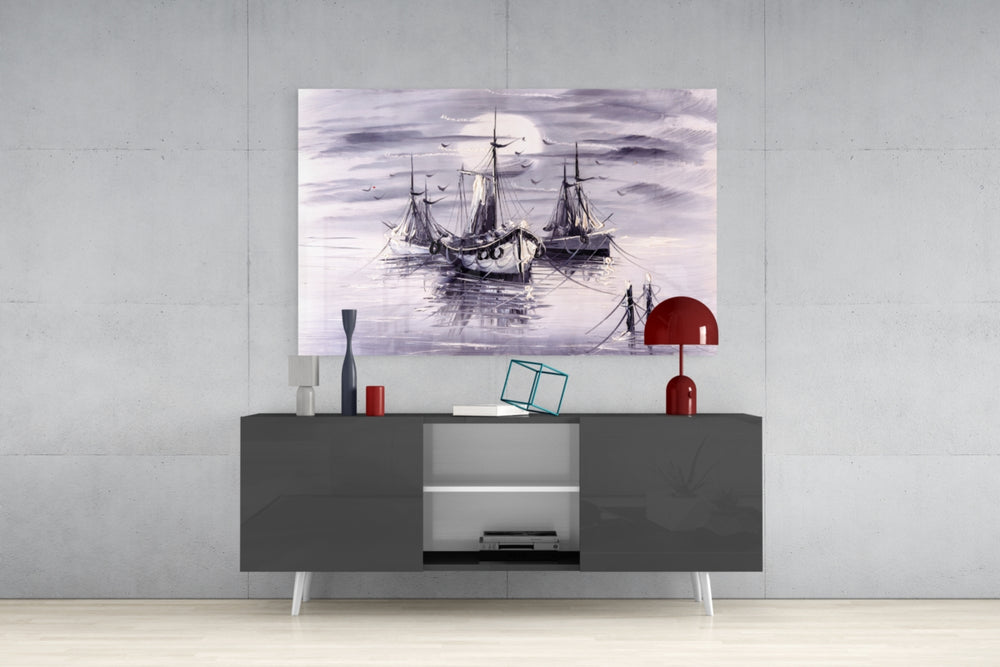 Ships Glass Wall Art.