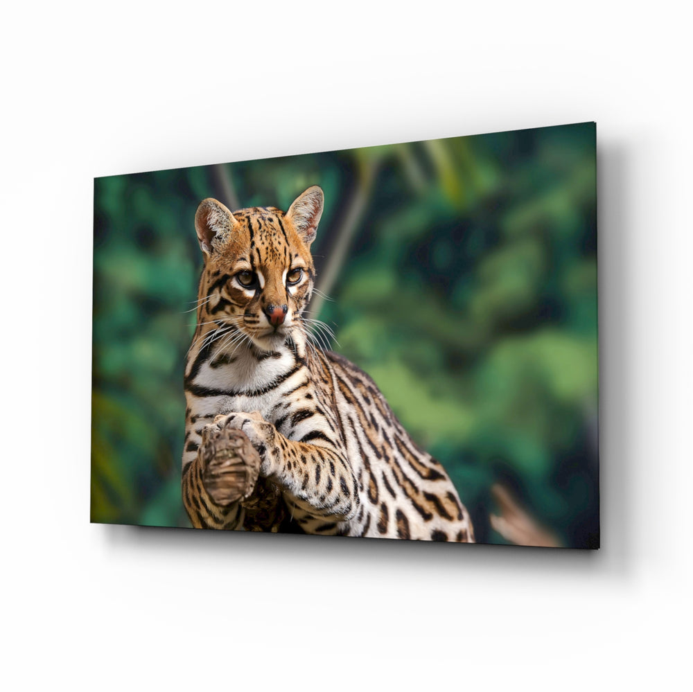 Wildlife-tropical panel bringing serene drama to a contemporary biophilic space
