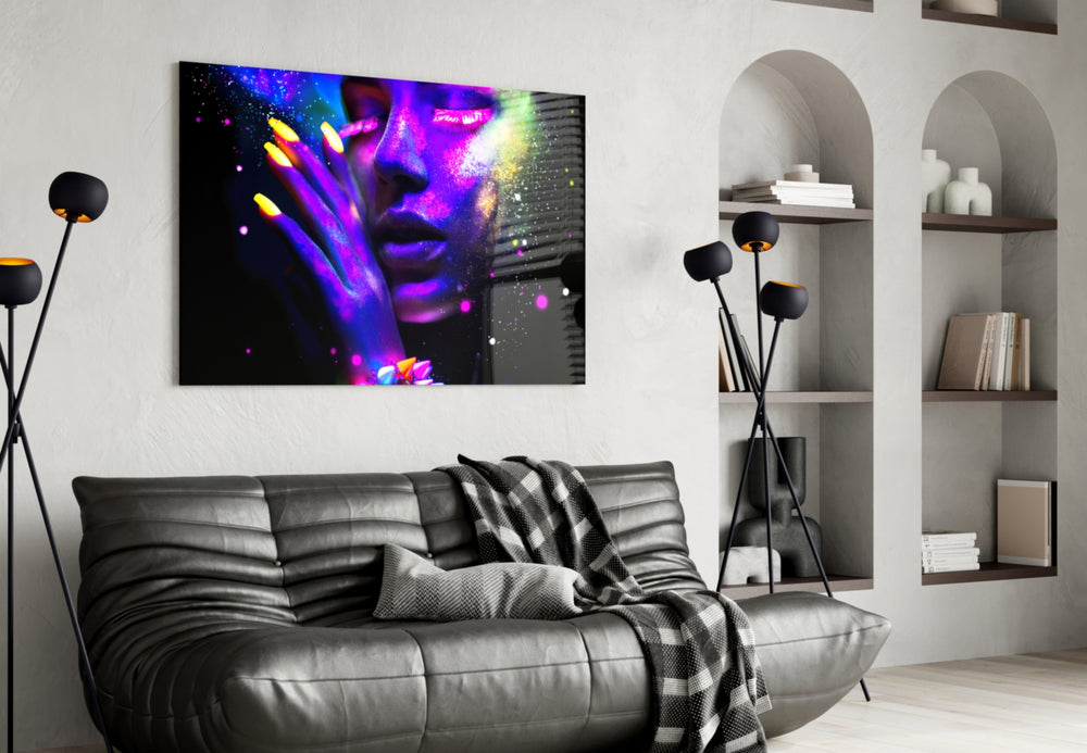 UV Glow panel adding editorial mood to a gaming room