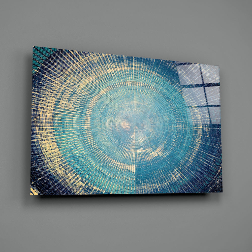 Mosaic Rings close-up showing turquoise and gold radial rings around white center