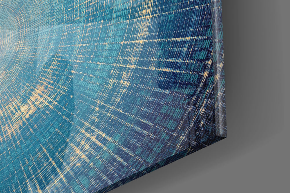 Mosaic Rings panel catching window light to reveal its tactile etch
