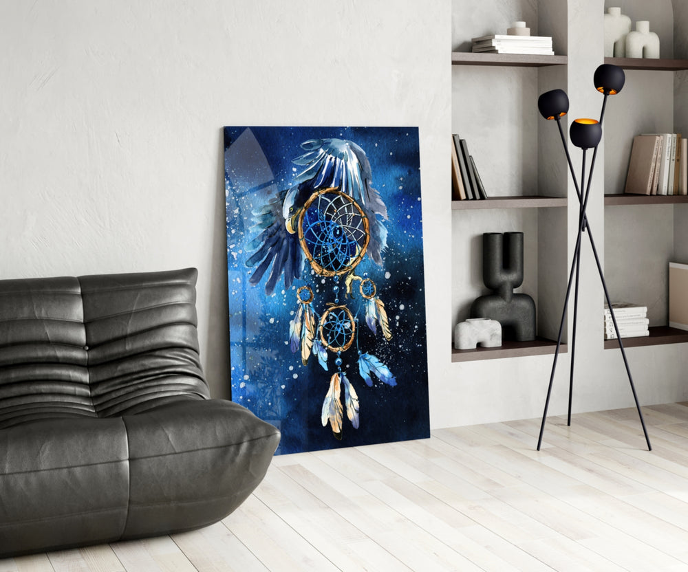 Spirit Catcher glass print enhancing a hallway with editorial drama