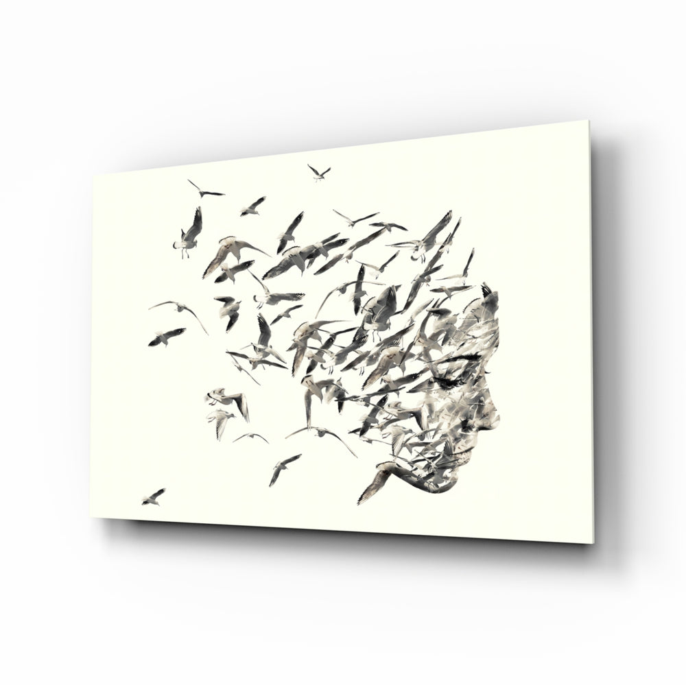 Surreal-monochrome panel bringing serene drama to a contemporary living space