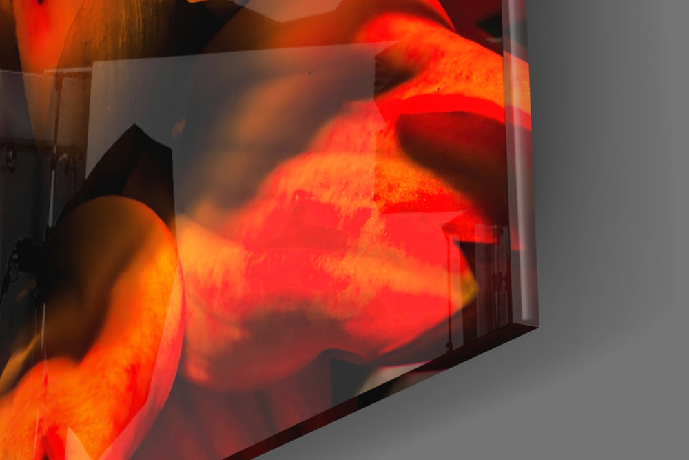 Fire Dahlia panel catching brass-light to reveal its tactile curl