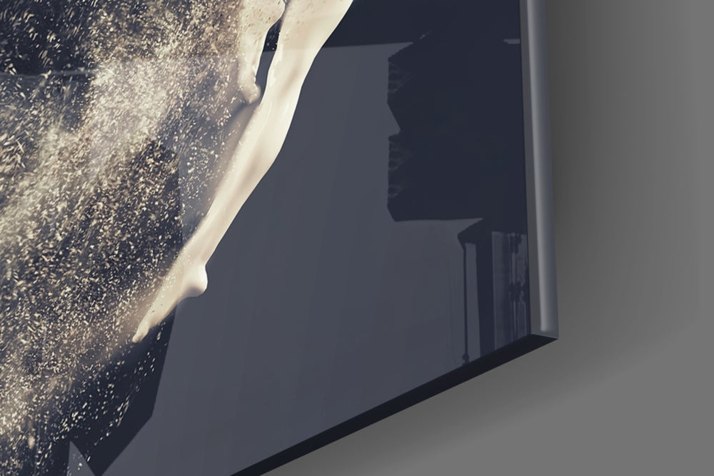 Spirit Leap panel catching low light to reveal its tactile dust