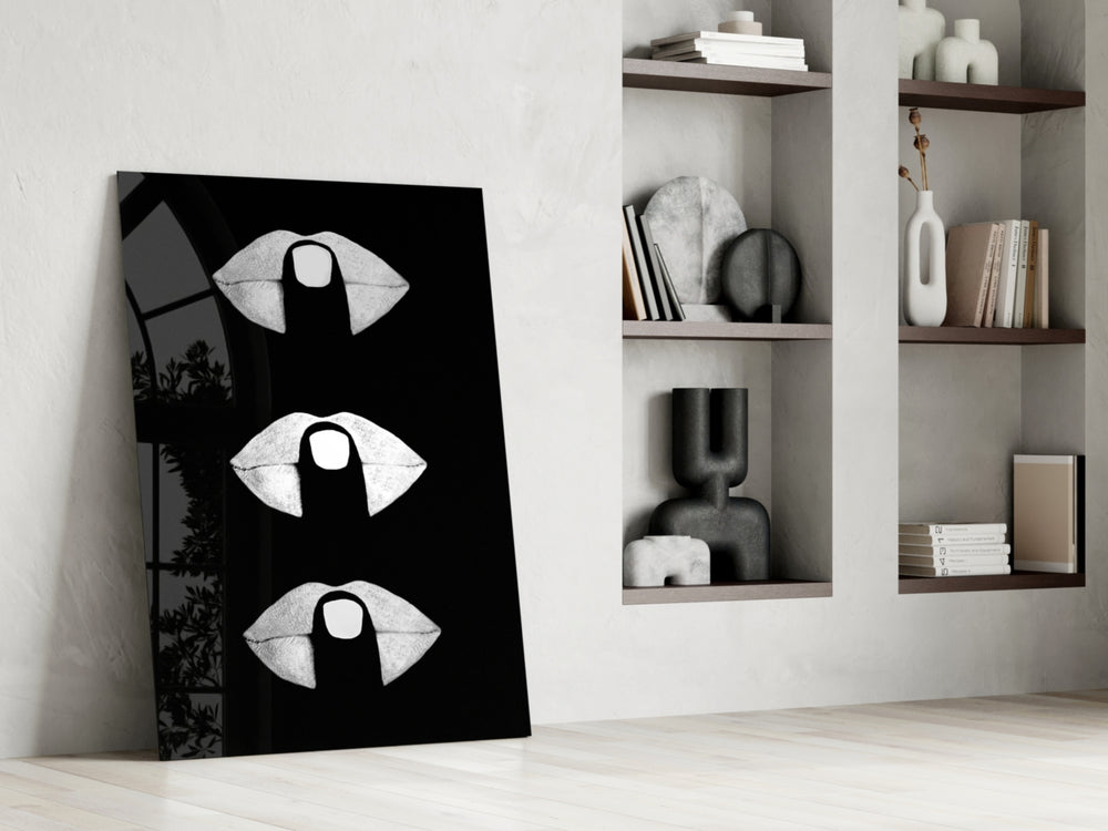 Silver Lip Stack artwork anchoring a wall with moody fashion palette