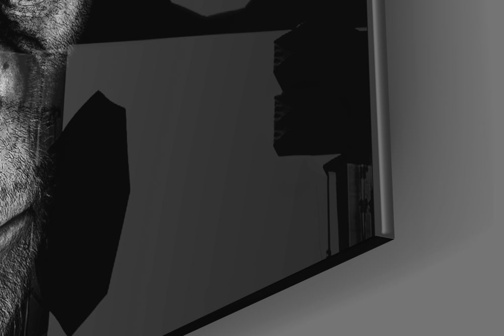 Chimp Gaze panel catching brass-light to reveal its tactile coat