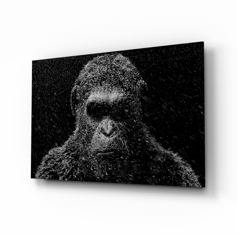 Monochrome-wildlife panel bringing moody drama to a contemporary lounge