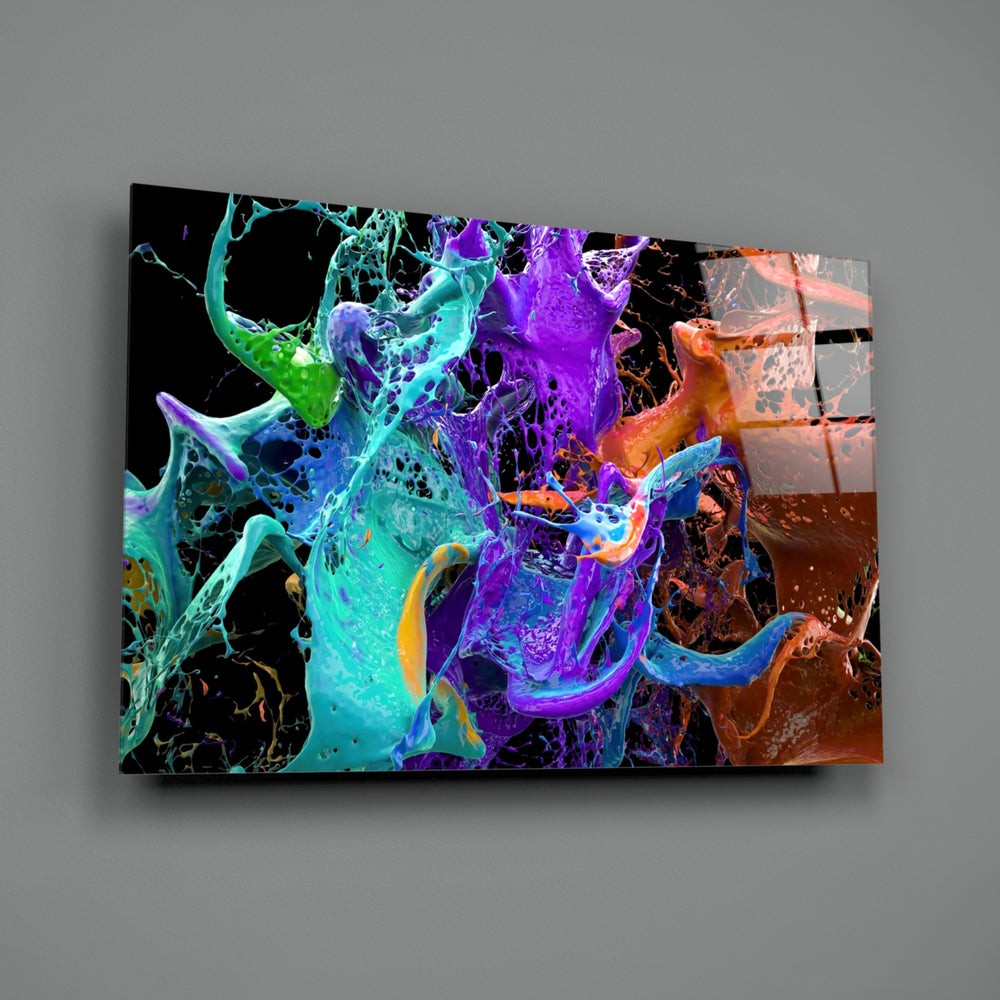 Liquid Splash close-up showing turquoise and magenta liquid forms entwining